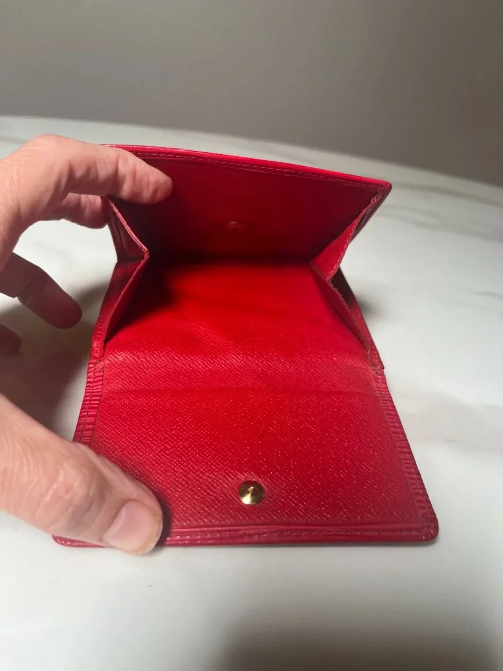 Louis Vuitton Red Epi Elise Trifold Wallet - Picture 4 of 14